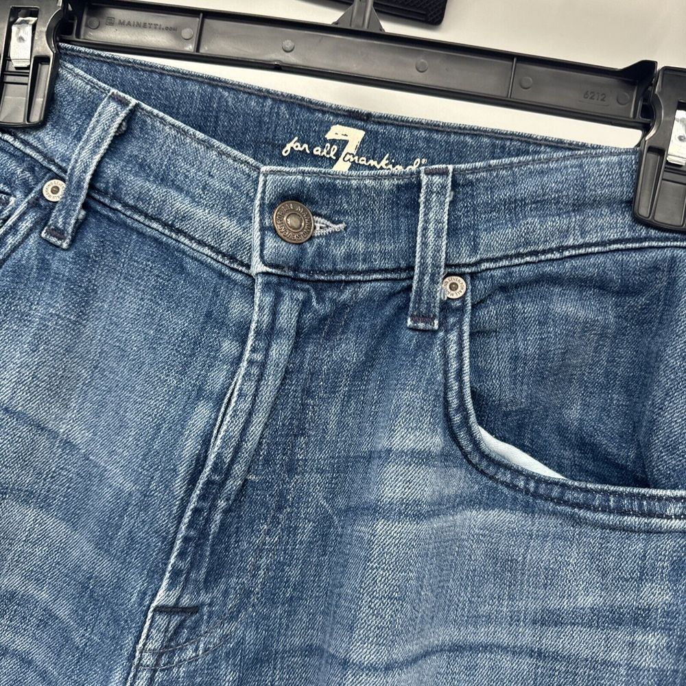 7 For All Mankind Relaxed Zip Fly Straight Leg Size 34 Blue Jeans Mens - Picture 5 of 12